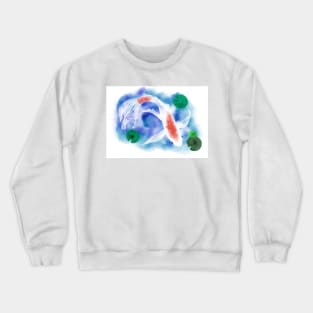 Watercolor White Goldfish Crewneck Sweatshirt